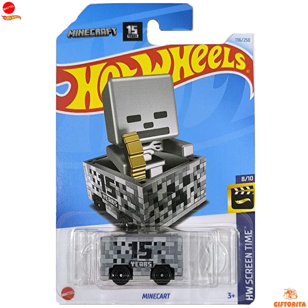 Hot Wheels Regular *AVRG – Minecart – 8/10 & 136/250 – Gray