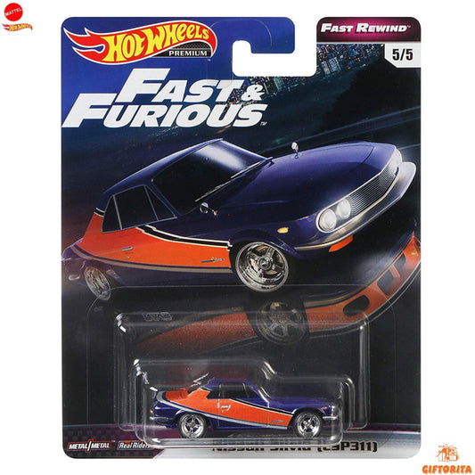Hot Wheels Premium Single 3 – Fast Rewind – Nissan Silvia (CSP311) – 5/5 – Blue & Orange