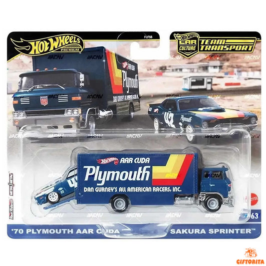 Hot Wheels Premium Team Transport (P00086) – ’70 Plymouth AAR Cuda & Sakura Sprinter #63