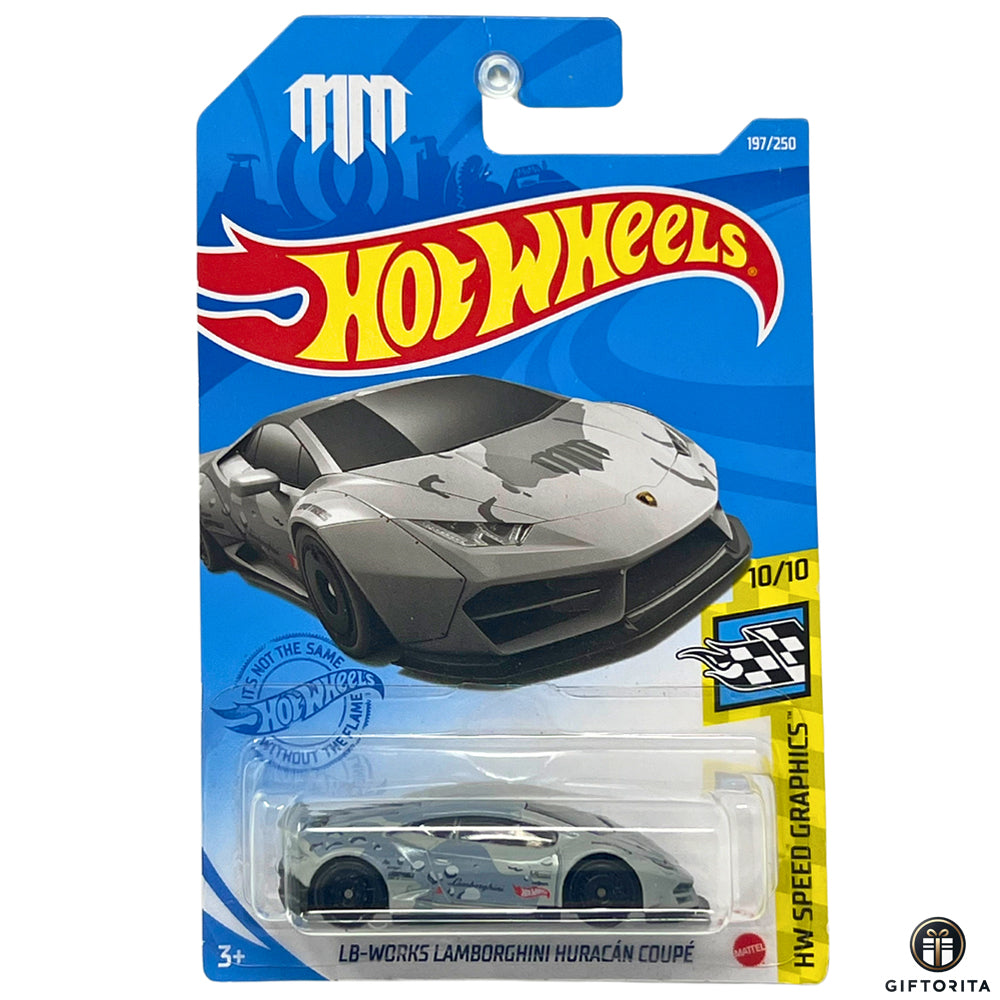 Hot Wheels Regular Lamborghini – LP-Worrks lamborghini Huracan Coupe - 10/10 & 197/250 - Gray