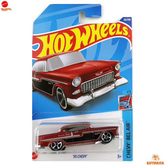 Hot Wheels Regular – 55 Chevy – 1/5 & 20/250 – Maroon