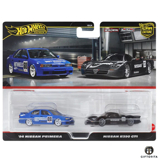 Hot Wheels Premium 2 Pack Set (P00009) – CAR CULTURE – 94 Nissan Primera And Nissan R390 GT1