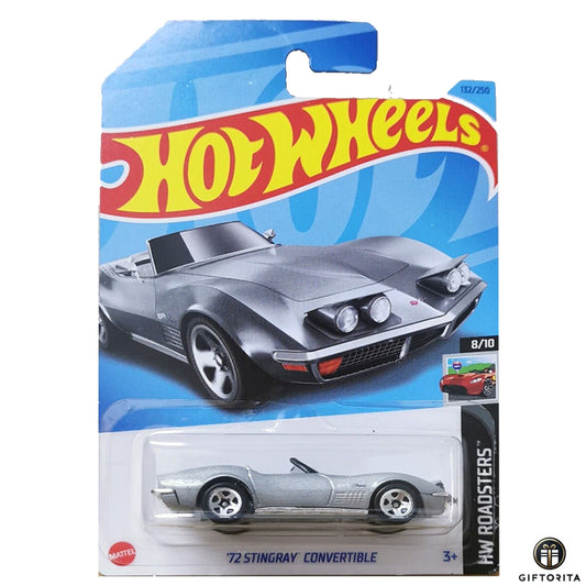 Hot wheels Regular Corvette -  72 Stingray Convertible  – 8/10 & 132/250 - Silver