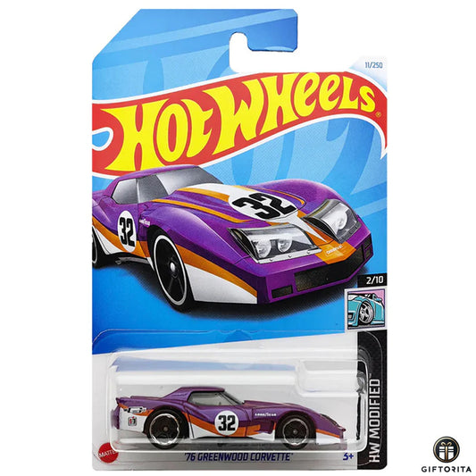 Hot Wheels Regular Corvette - 76 GREENWOOD CORVETTE – 2/10 & 11/250 – Purple