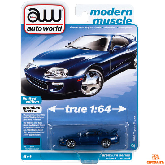 Auto World 1:64 Die Cast 8 – Modern Muscle – 1996 Toyota Supra ( Royel Sapphire pearl) – Limited Edition