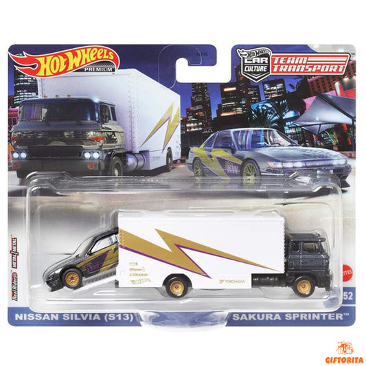 Hot Wheels Premium Team Transport (P00086) – Car Culture – Nissan Silvia (S13) – Sakura Sprinter # 52