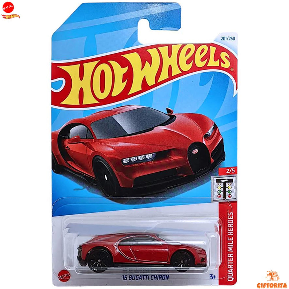 Hot Wheels Regular Bugatti -  16 Bugatti Chiron – 2/5 & 201/250 – Red