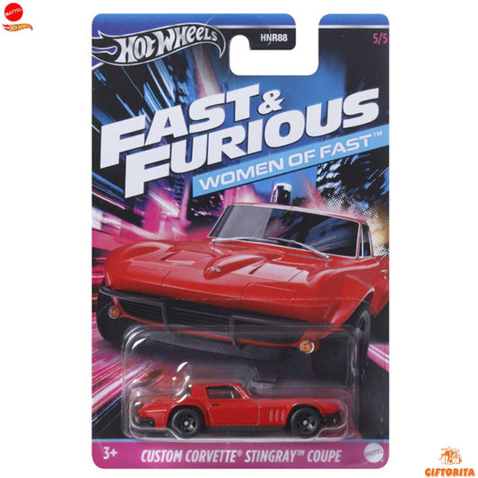 Hot Wheels Regular Corvette  – Fast & Furious – Women Of Fast – Custom Corvette Stingray Coupe – 5/5 – Red