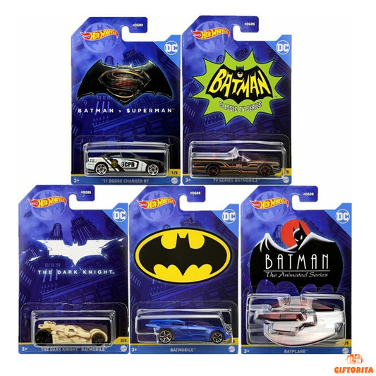 Hot Wheels Regular Set – 2022 Hot Wheels 1/64 Batman Theme Batmobiles A Case (5 Cars Set)