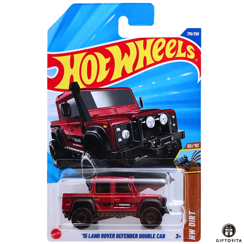 Hot Wheels Regular - 15 Land Rover Defender Double Cab - 10/10 & 179/250 - Maroon