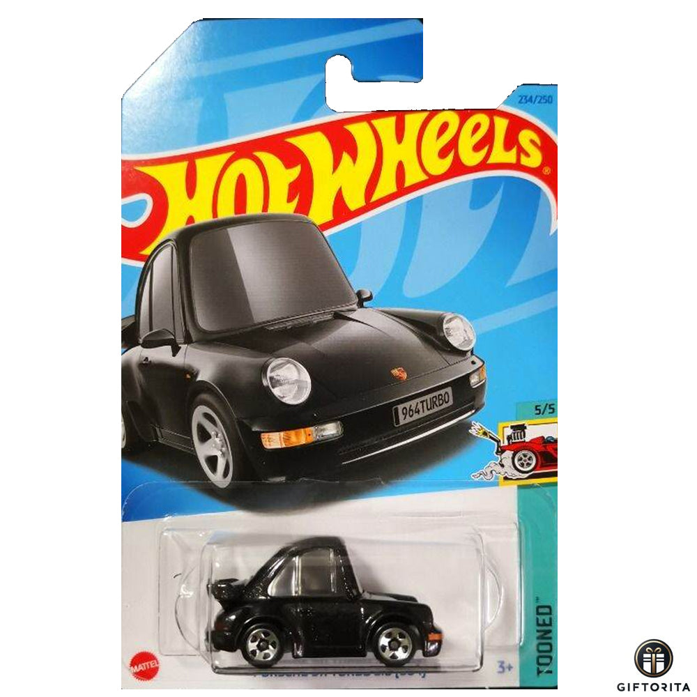 Hot Wheels Regular Porsche -  Porsche 911 Turbo 3.6 (964) Tooned - 5/5 & 234/250 – Black