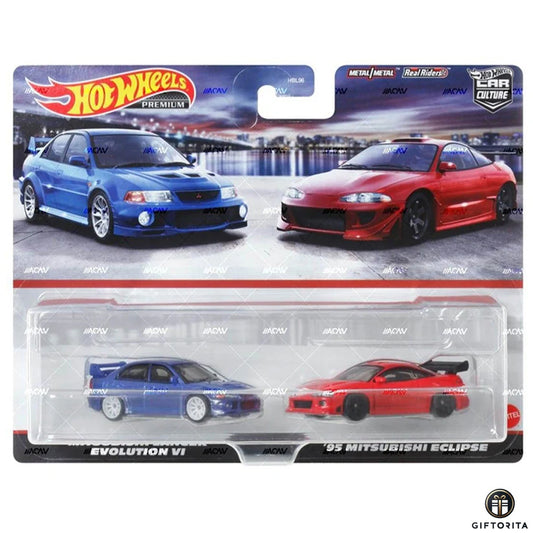 Hot Wheels Premium 2 Pack Set (P00009) – CAR CULTURE – Mitsubishi Lancer Evolution VI And 95 Mitsubishi Eclipse