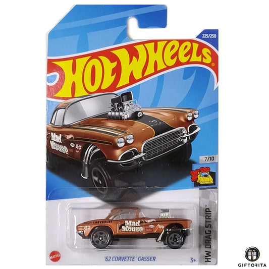 Hot wheels Regular Corvette -  62 Corvette Gasser – Mad Mouse – 7/10 & 225/250 – Golden