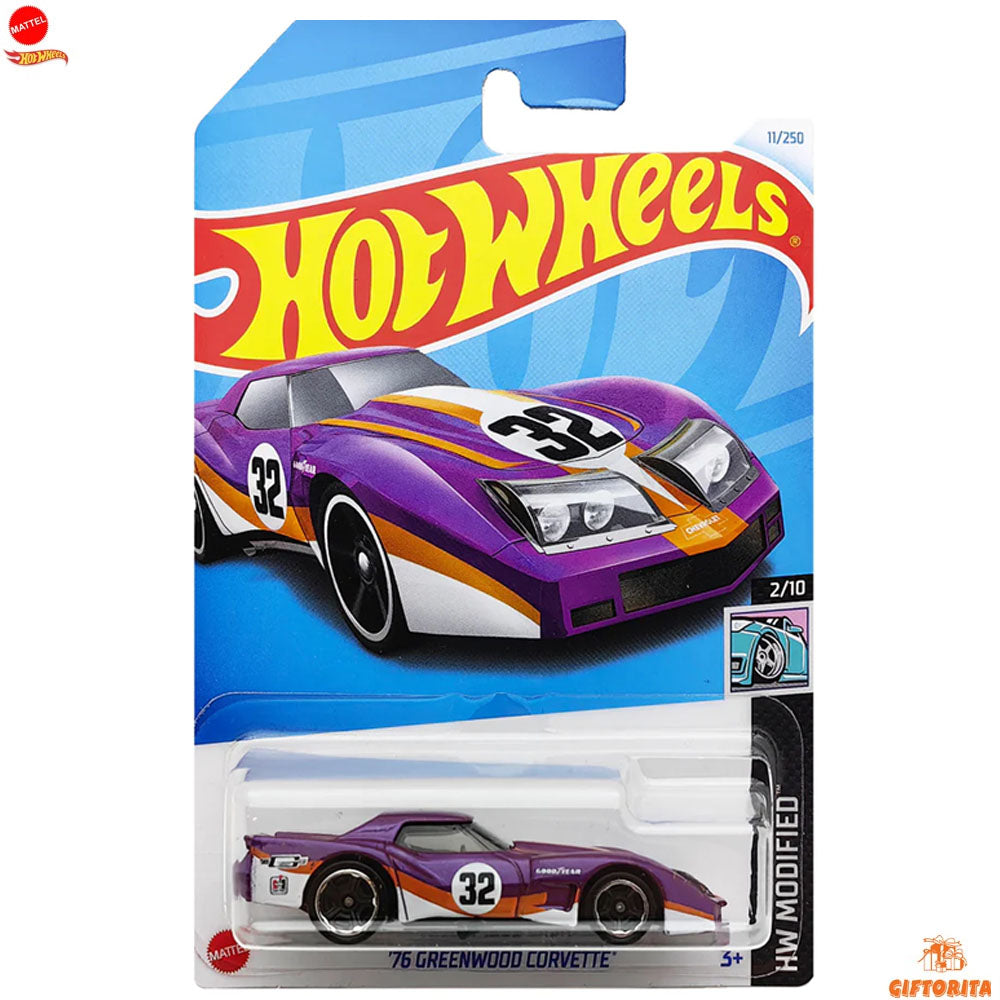 Hot Wheels Regular Corvette - 76 GREENWOOD CORVETTE – 2/10 & 11/250 – Purple