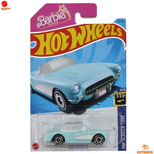 Hot Wheels Regular Corvette - 1956 Corvette  –  9/10 & 183/250  –  Skyblue