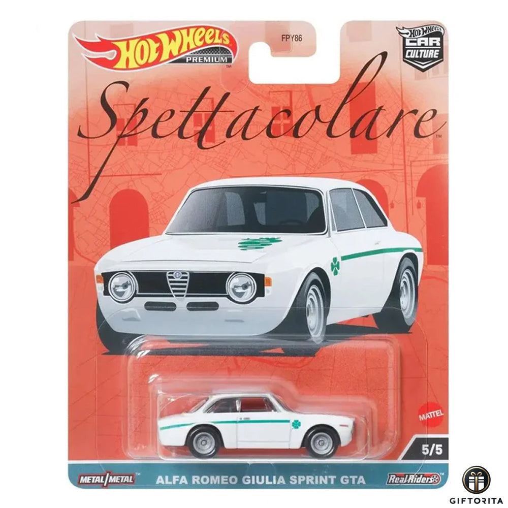 Hot Wheels Premium Single 2 – Car Culture – Spettacolare – Alfa Romeo Giulia Sprint GTA – 5/5 – White & Green Liner