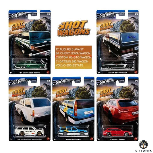 Hot Wheels Regular (P01191) – 2024 Hot Wheels Themed Automotive HOT WAGONS Assortment Set of 5 Car