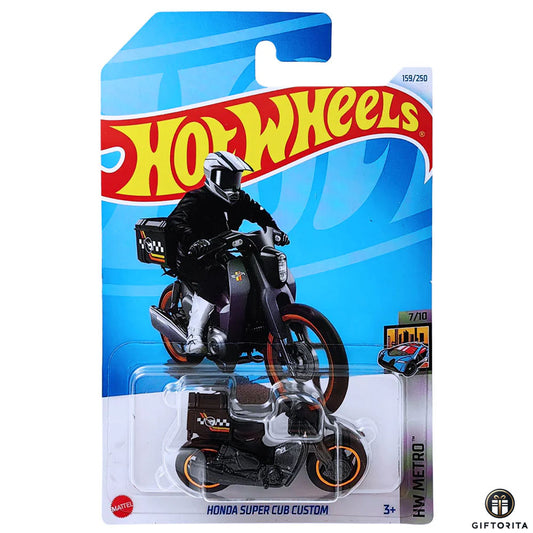 Hot Wheels Regular - Honda Super Cub Custom - 7/10 & 159/250 - Black