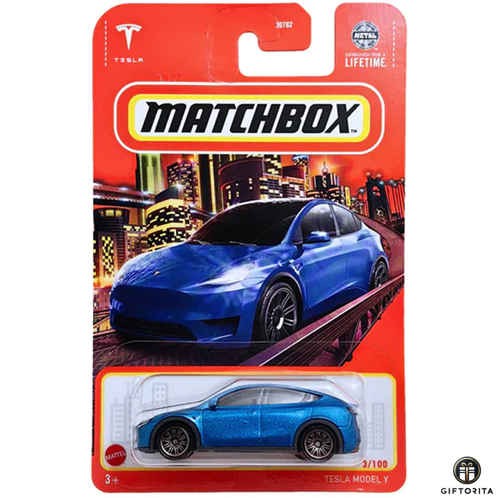 Matchbox Regular Card 2  (P00015)  – TESLA MODEL Y – 3/100 – BLUE