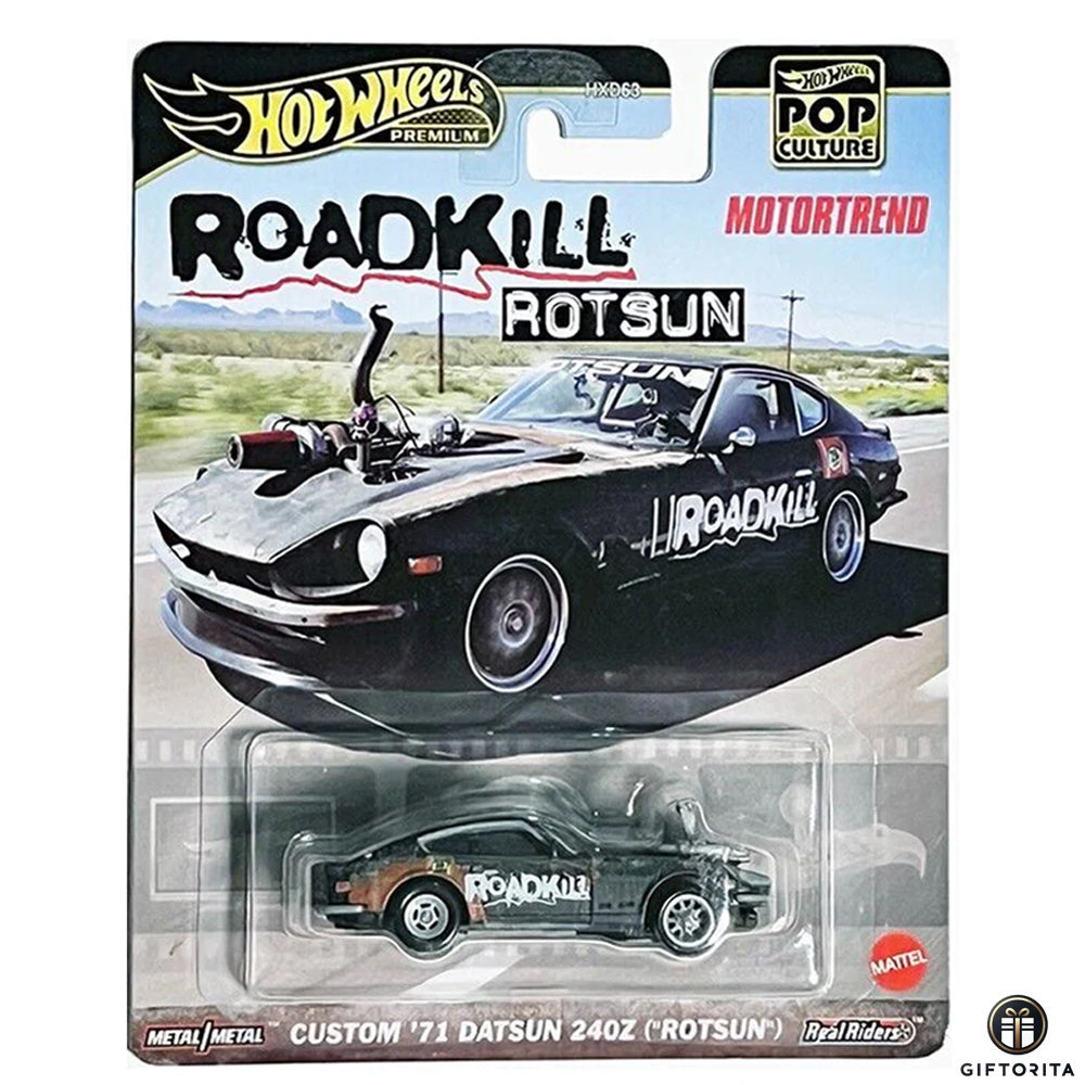 Hot Wheels Premium Single – Pop Culture – RoadKill Rotsun – Custom 71 Datsun 240Z (Rotsun)