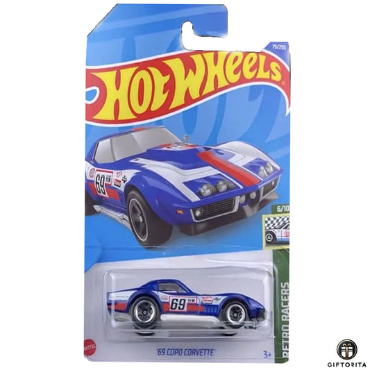 Hot wheels Regular Corvette -  69 Copo Corvette - 6/10 & 79/250 - Blue