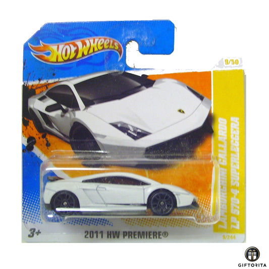 Hot Wheels Regular Short Card -  Hot Wheels Lamborghini Gallardo LP 570-4 Superleggera En Blanco