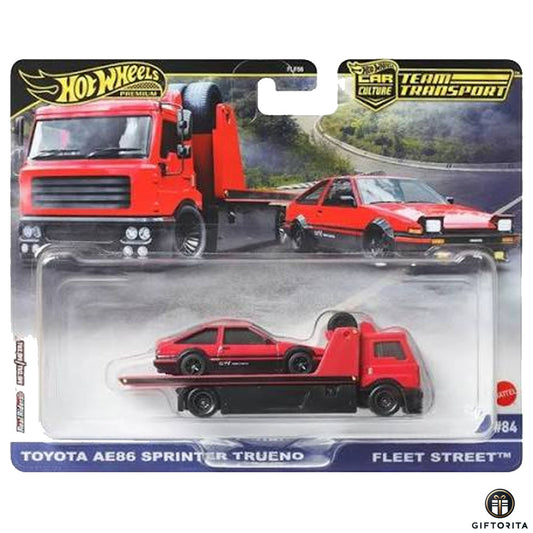 Hot Wheels Premium Team Transport (P00086) # Car Culture - Toyota AE86 Sprinter Trueno And Fleet Street  # 84