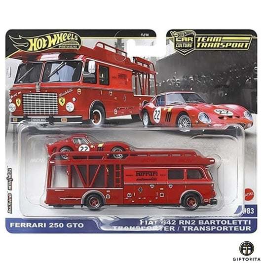 Hot Wheels Premium Team Transport (P00086) # Car Culture - Ferrari 250 GTO And Fiat 642 RN2 Bartoletti Transporter / Transporteur # 83