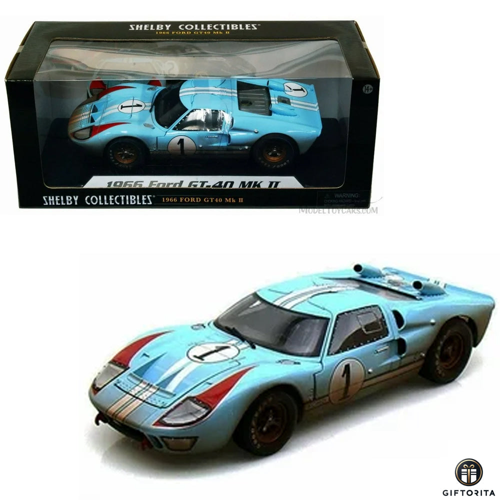 Die Cast 1:18 - ACME - 1966 Ford GT-40 MK II Le Mans Gulf After the Race (P01668)