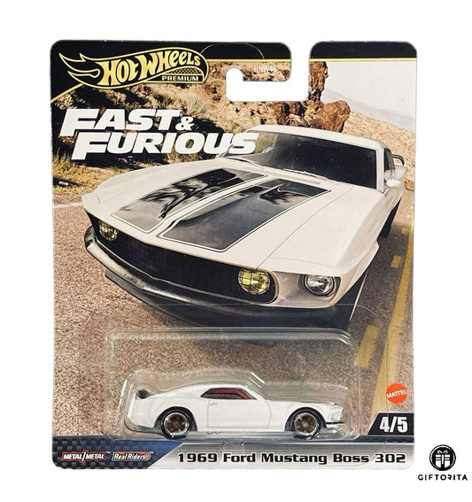 Hot Wheels Premium Single –Fast & Furious - 1969 Ford Mustang Boss 302 - 4/5 - White