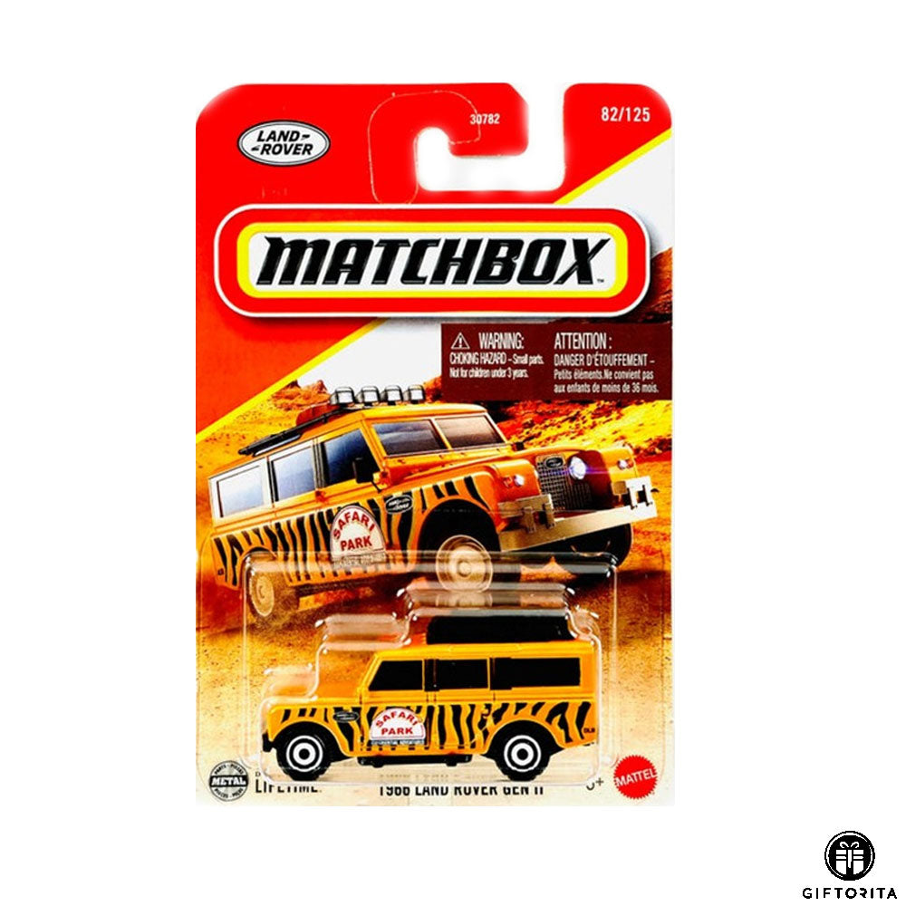 Matchbox Regular Card (P00015) -1966 Land Rover Gen II - 82/ 125 - Orange
