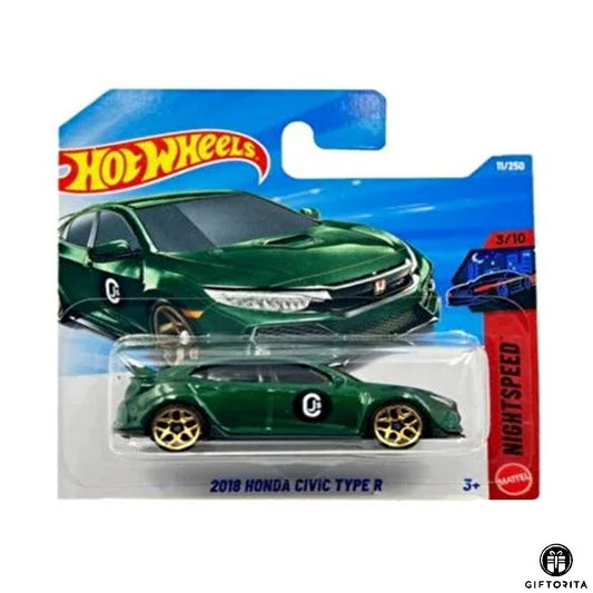 Hot Wheels Regular Short Card – 2018 HONDA CIVIC TYPE R - 3/10 & 11/250 - Green