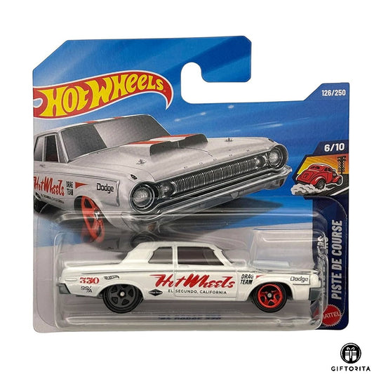 Hot Wheels Regular Short Card – '64 DODGE 330 - 6/10 & 126/250 - White