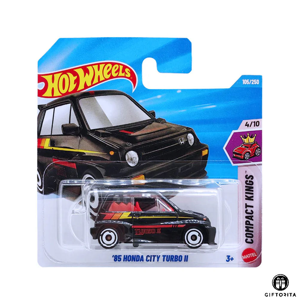 Hot Wheels Regular Short Card – '85 HONDA CITY TURBO II - 4/10 & 105/250 -Black