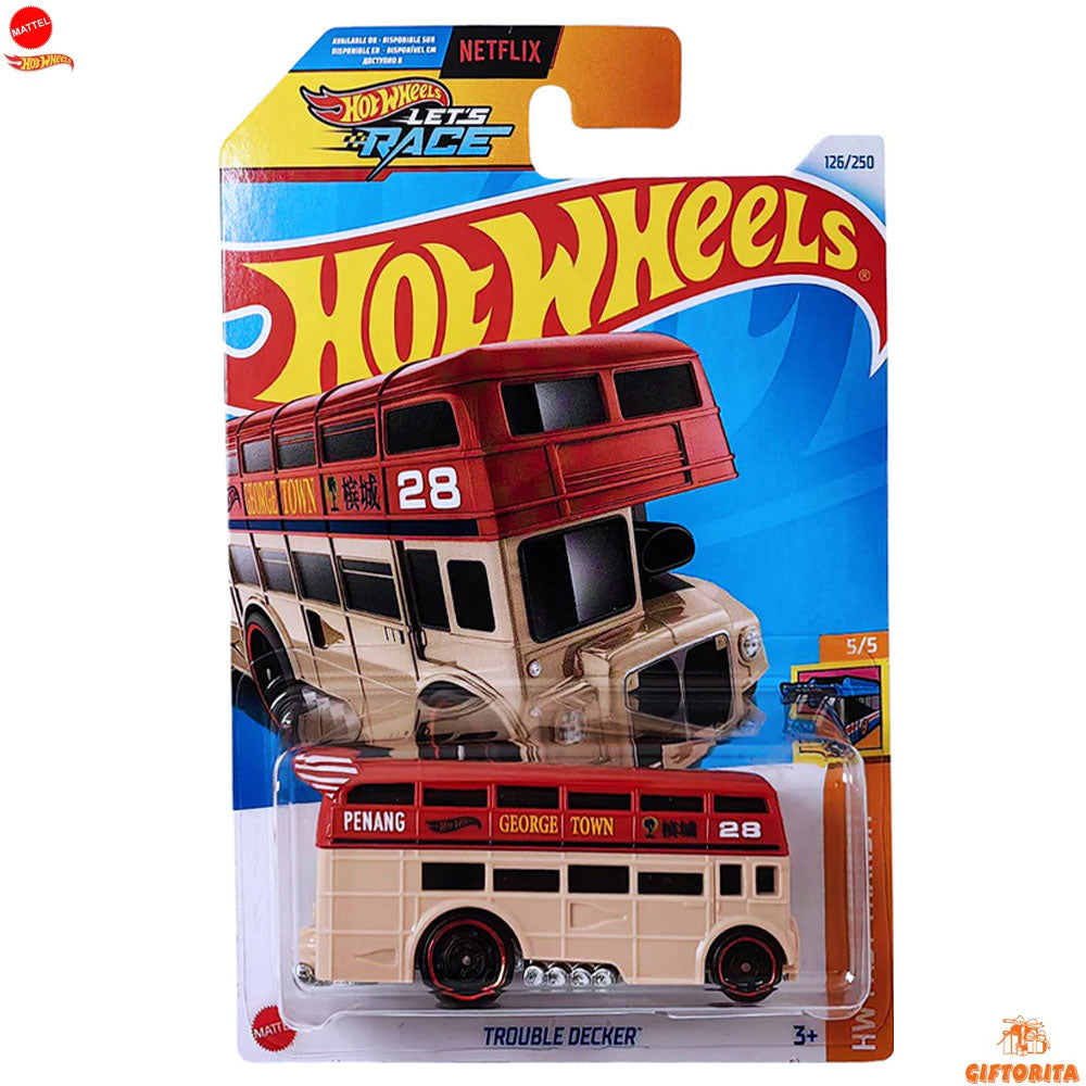 Hot Wheels Regular Bus – Trouble Decker – 5/5 & 126/250 – Red & Brown