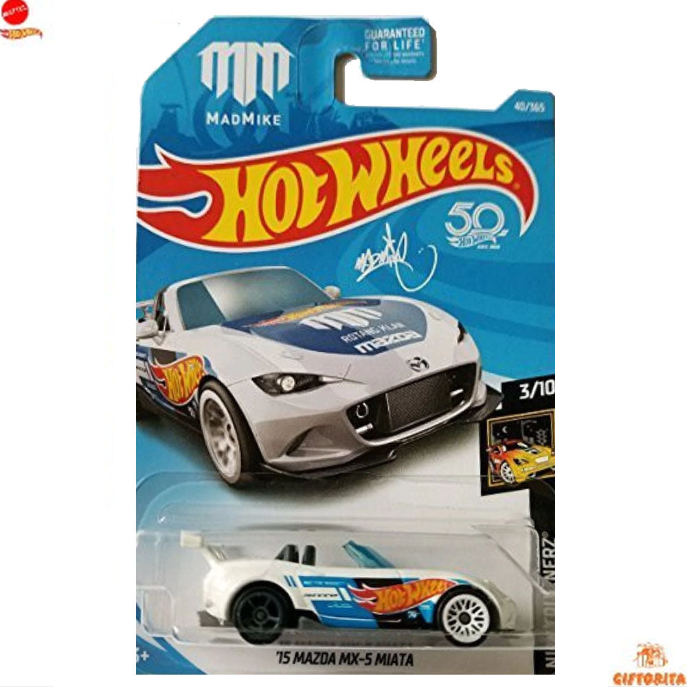 Hot Wheels Regular Mazda – 15 Mazda MX-5 Miata – 3/10 & 69/250 – White