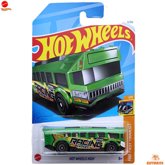 Hot Wheels Regular Bus – Hot Wheels High – 1/5 & 5/250 – Green