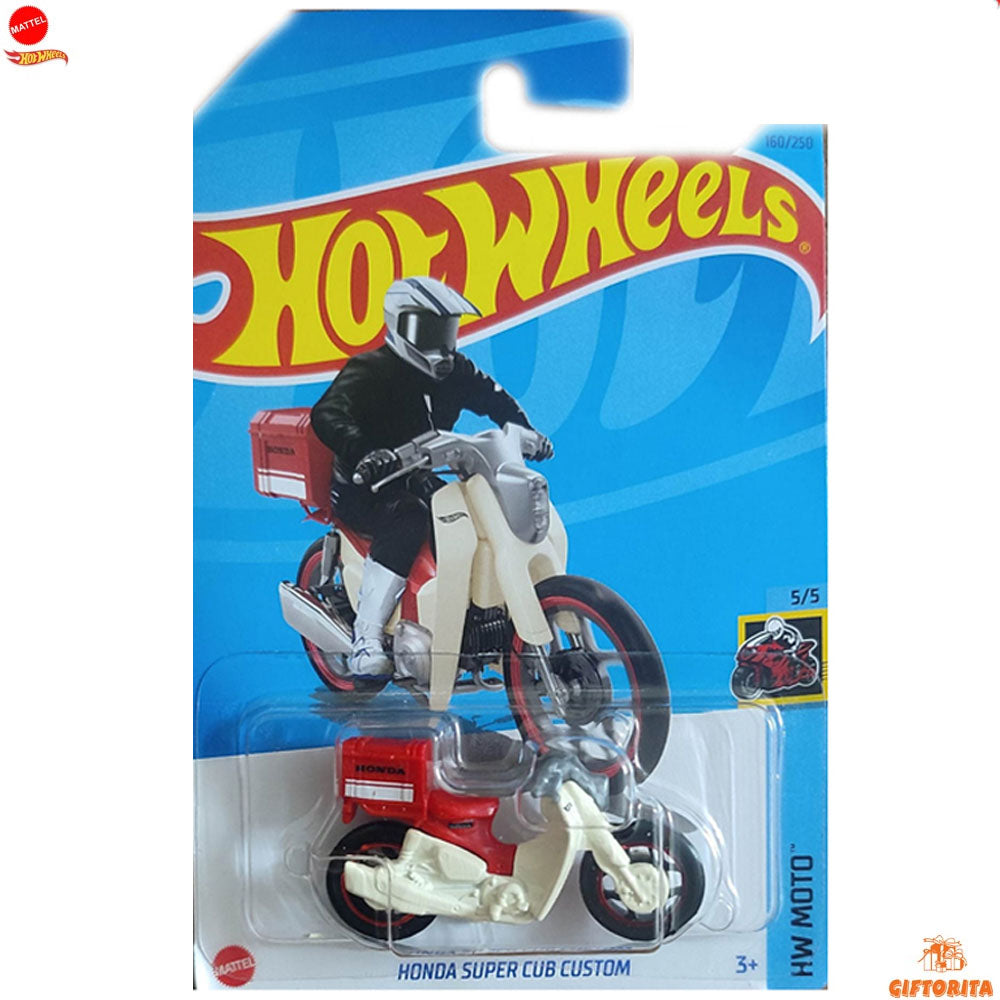 Hot Wheels Regular *AVRG Bike – Honda Super Cub Custom – 5/5 & 160/250 – Red & White