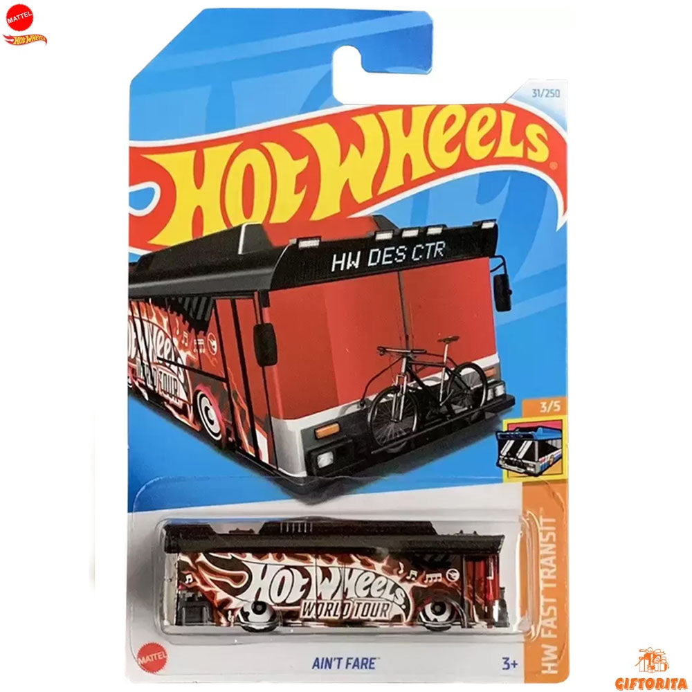 Hot Wheels Regular Bus – AIN’T FARE (TH) – 3/5 & 31/250 – Red