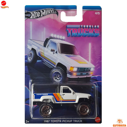 Hot Wheels Regular Toyota 1 – Tubular Trucks – 1987 Toyota Pickup Truck – 4/5 – White