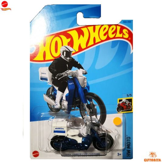 Hot Wheels Regular *AVRG Bike – Honda Super Cub Custom – 5/5 &160/250 – White & Blue