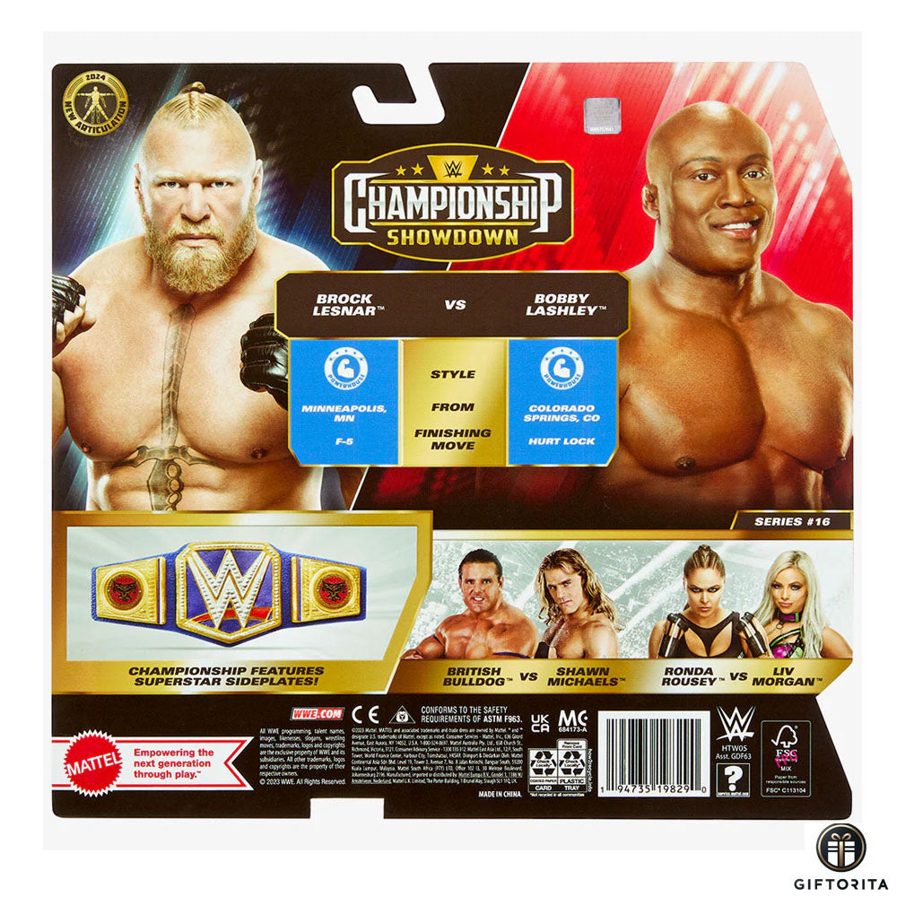 Action Figure WWE Championship Showdoen (P01700) - Brock Lesnar & Bobby Lashley - 2 Pack Series #16