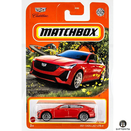 Matchbox Regular Card 2  (P00015) - 2021 Cadillac CT5- V - Red - 72/100