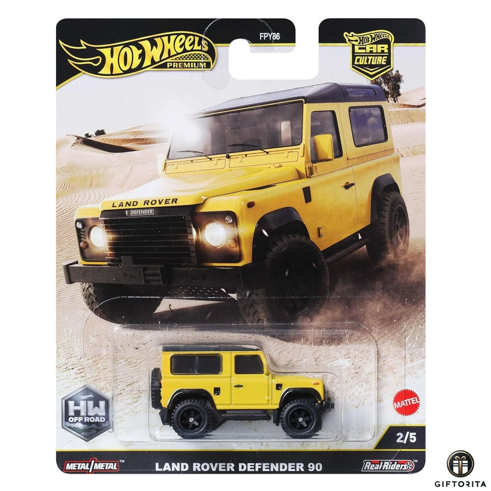 Hot Wheels Premium singles 2 -Car Culture - Land Rover Defender 90 - 2/5 - Yellow