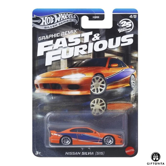 Hot Wheels Regular – Silver Series - Graphic Remix -  Fast & Furious - Nissan Silvia (S15) - 4/5 - Orange