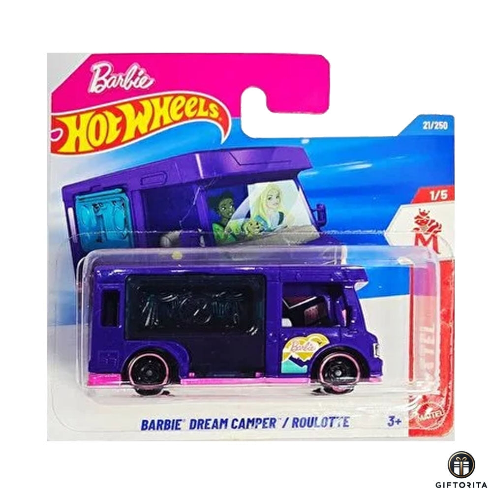 Hot Wheels Regular Short Card – Barbie Dream Camper / Roulotte - 1/5 & 21/250 - Purple