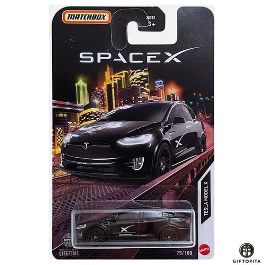 Matchbox Regular Card 2 (P00015) - SPACEX - Tesla Model X - 75/100 - Black