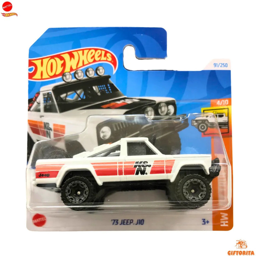 Hot Wheels Regular Short Card – 73 Jeep J10 - 4/10 & 91/250 - White