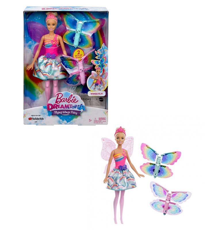 barbie dreamtopia rainbow cove flying wings fairy doll