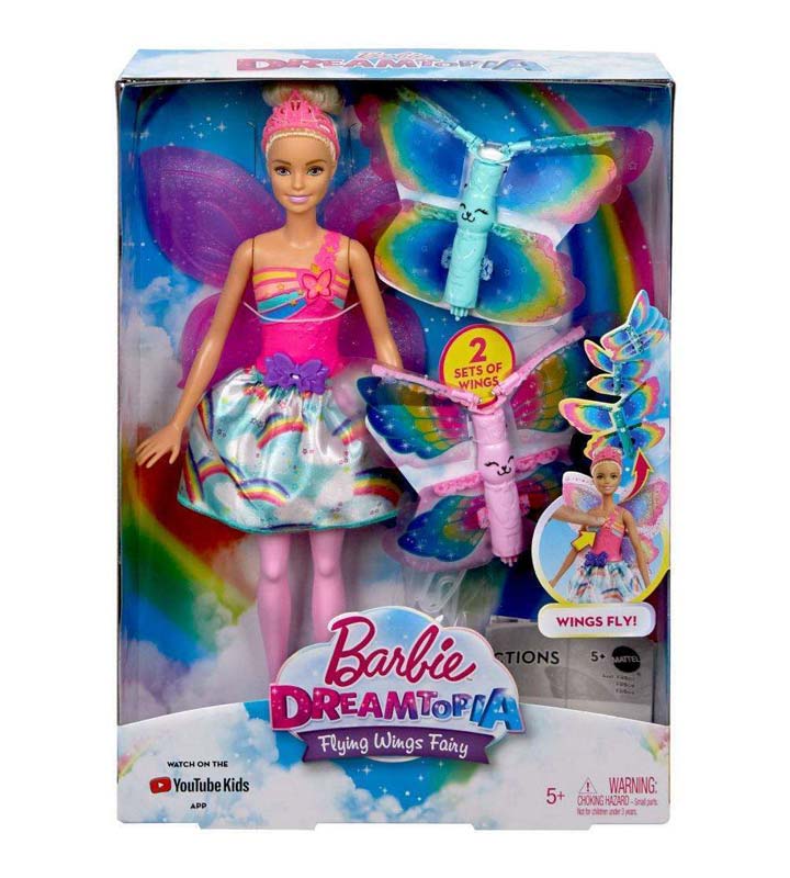 barbie dreamtopia rainbow cove flying wings fairy doll